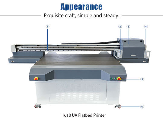 1200x2500mm UV LED Flatbed Printer met 50mm-100mm Max Printing USB 3.0 Interface