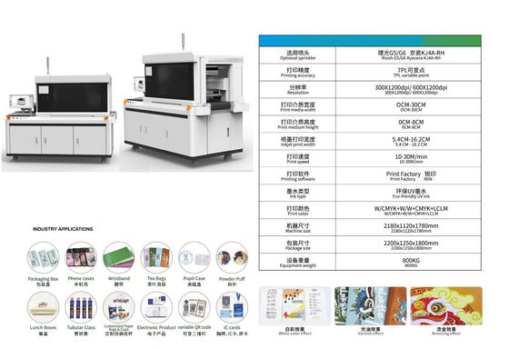 Resolutie Single Pass UV Inkjet Printer met 5L per kleur Ink Capaciteit en tot 1200 X 1200 Dpi Printing Resolution
